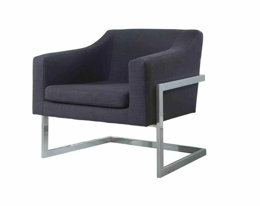 Pair Gray Fabric And Metal Arm Chairs (1 of 4)