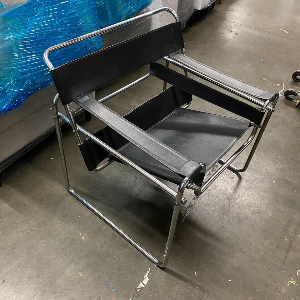 Black And Chrome Accent Chair: Black and Chrome Accent Chair This will be a two (2) day sale Wed & Thr Jan 18th & 19th. Online only. Online only.All items sold as is where is. There are No guarantees to functionality, condition, or