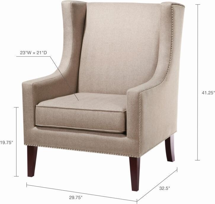 Pair Beige Arm Chairs (1 of 4)