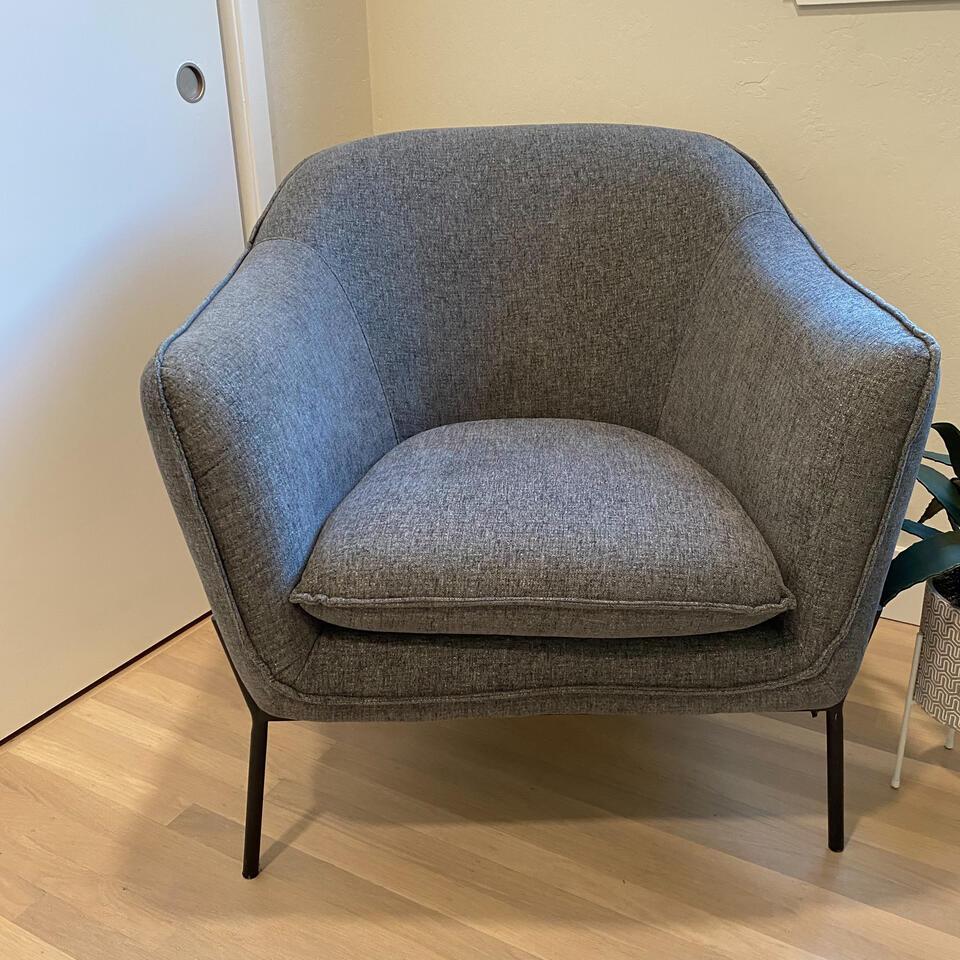 Pair Diamond Soda Grey Upholstered Status Accent Chairs (1 of 5)