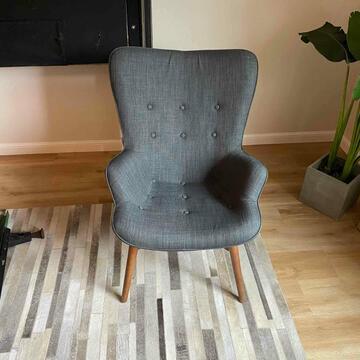 Pair Gray Fabric Accent Chairs (1 of 3)