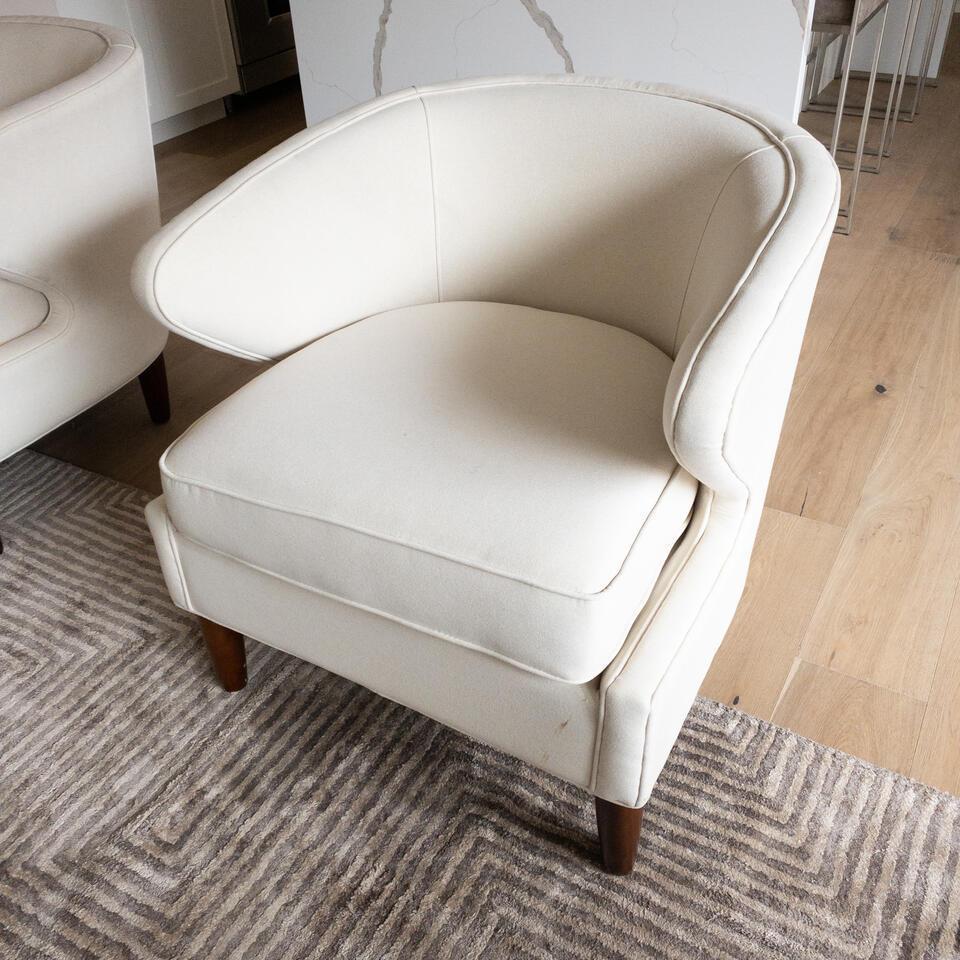 Pair Noella Ivory Fabric Accent Chairs, Jennifer Taylor. (1 of 3)
