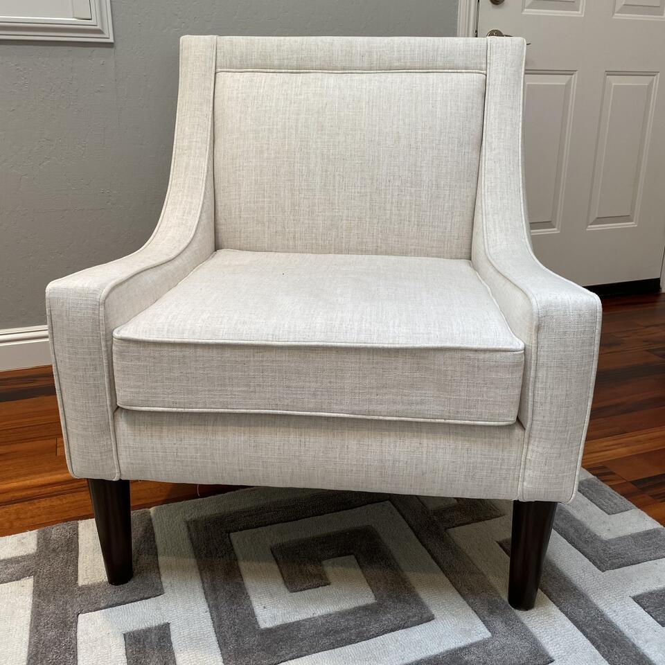 Pair Of Beige Upholstered Accent Chairs (1 of 4)