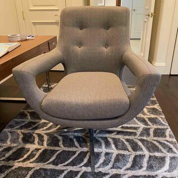 Gray Upholstered Desk Chair (1 of 3)