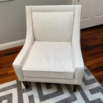 Pair Beige Fabric Accent Chairs (1 of 3)