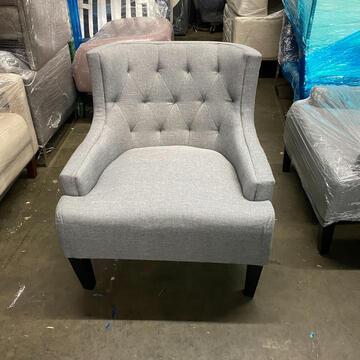 2 Tufted Gray Armchairs (1 of 3)
