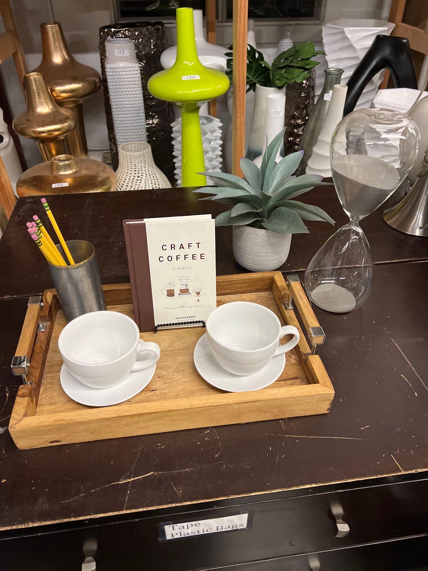 Decorative Kitchen Lot, Including Mugs, Tray, Hourglass (1 of 2)