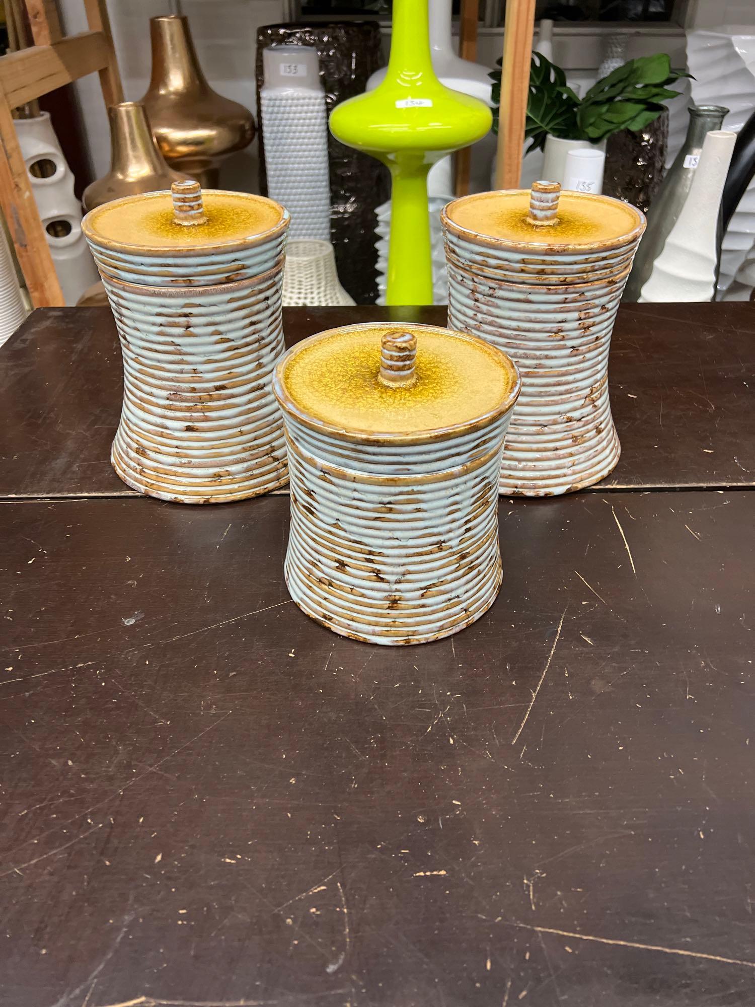 3 Decorative Lidded Canisters (1 of 2)