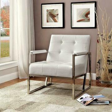 Pair White And Silver Accent Chairs (1 of 5)