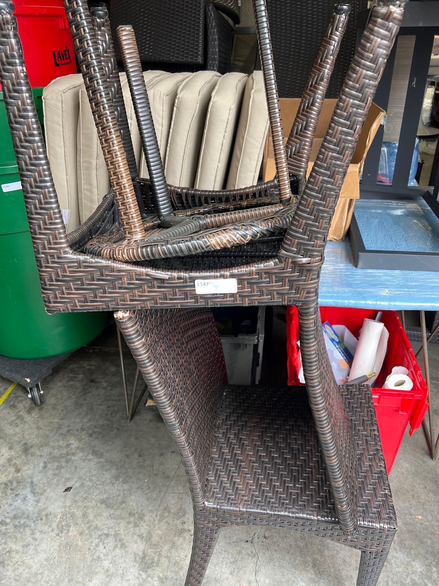 2 Brown Woven Outdoor Chairs & Side Table (1 of 1)