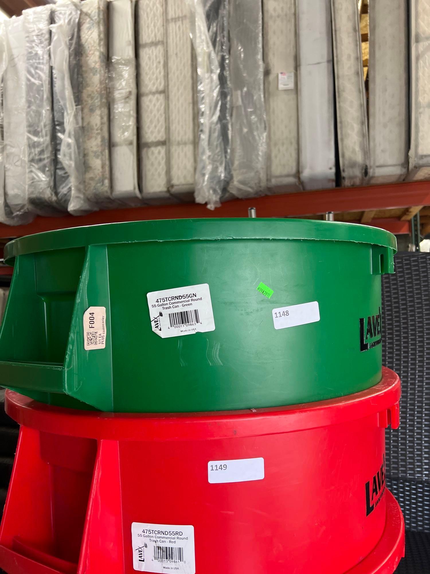 Green 55 Gallon Trash Can: green 55 gallon trash can This will be a two (2) day sale Wed & Thr Jan 18th & 19th. Online only. Online only.All items sold as is where is. There are No guarantees to functionality, condition, or fit