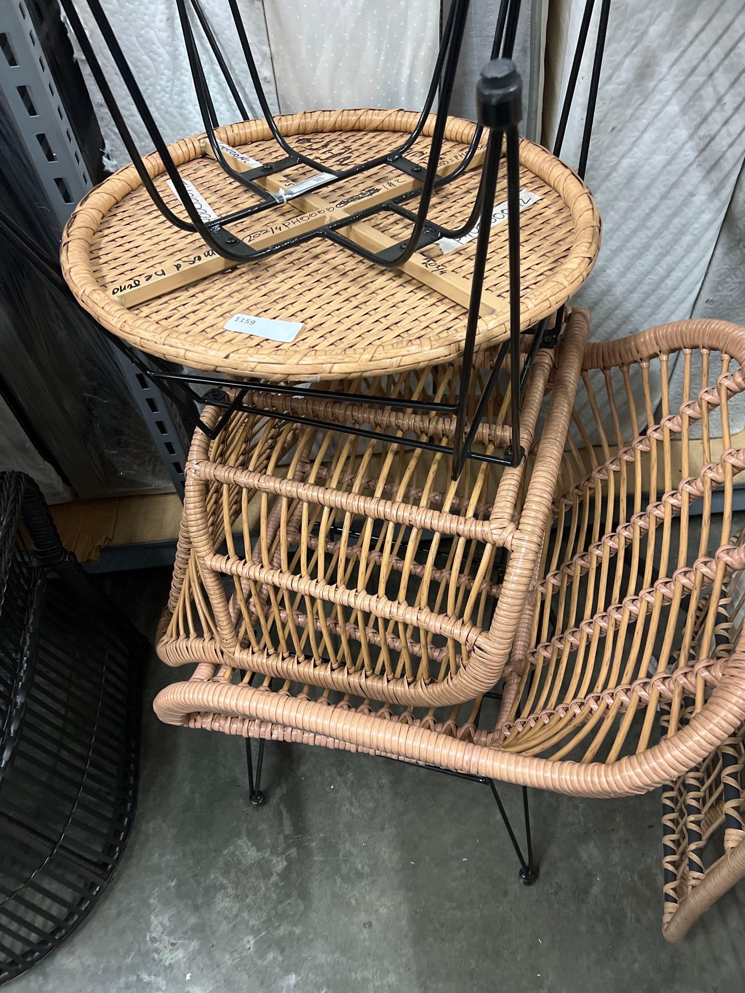 2 Brown Woven Outdoor Chairs & Coffee Table (1 of 2)