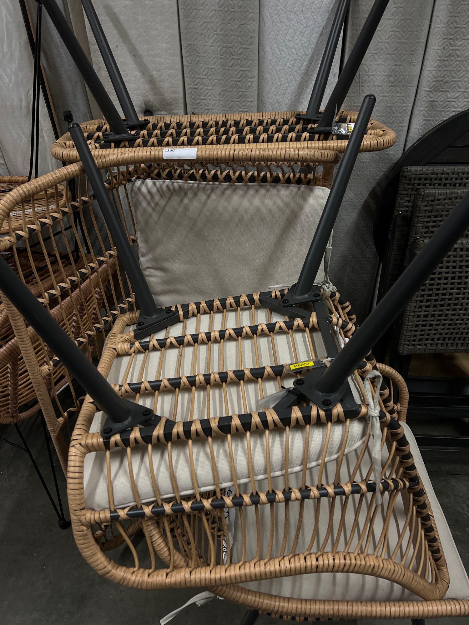 Pair Woven Patio Chairs (1 of 1)