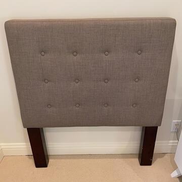 Grey Upholstered Twin Headboard (1 of 2)