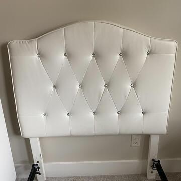 White Tufted Twin Headboard (1 of 3)