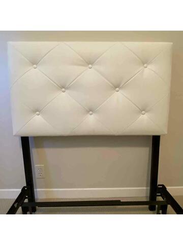 White Upholstered Twin Headboard (1 of 2)