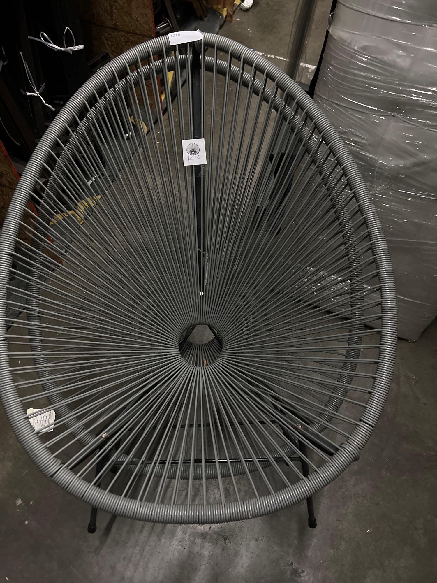 PairGrey Bungee Oval Lounge Chairs (1 of 1)