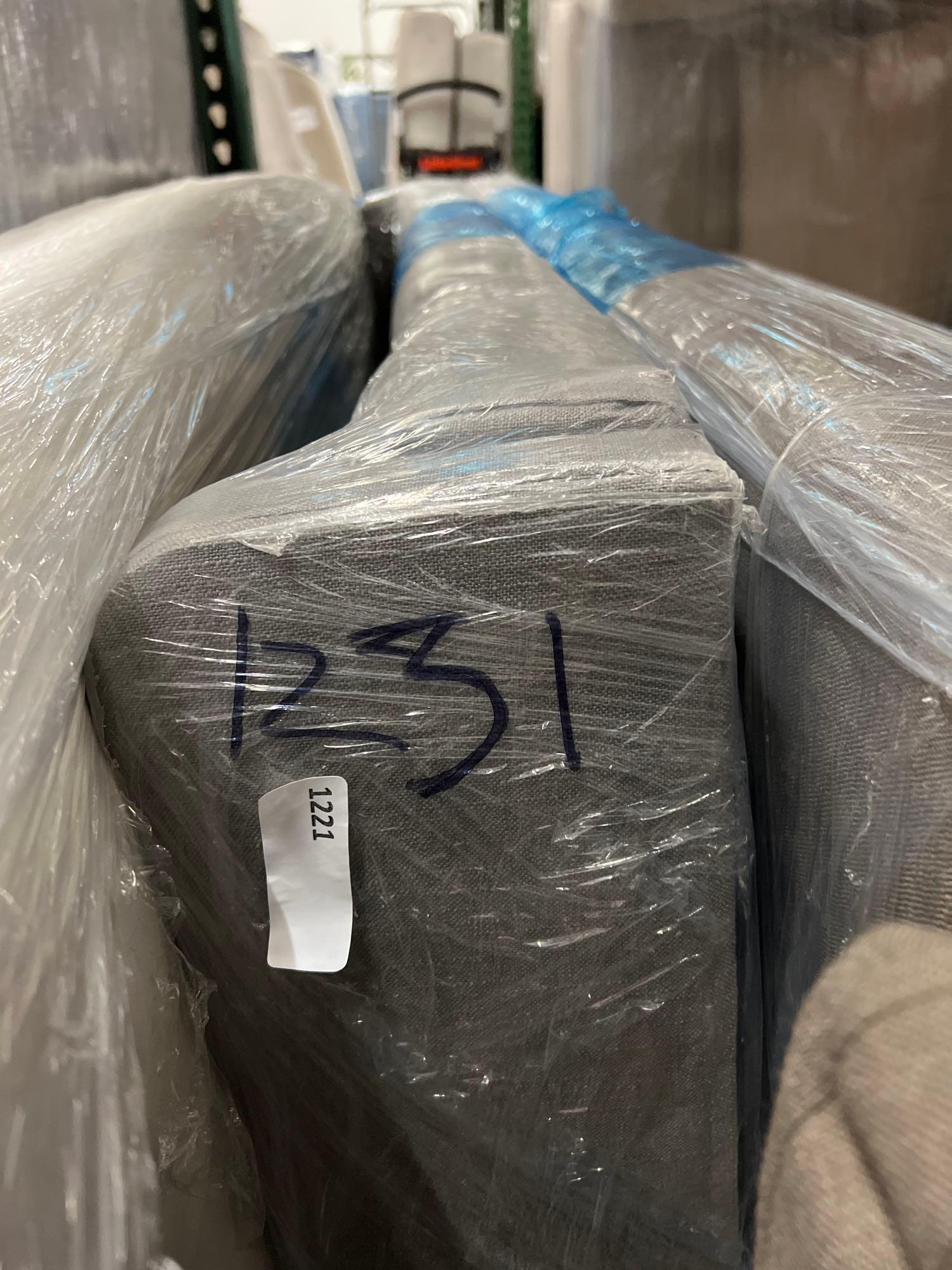 Grey Upholstered Headboard (1 of 1)