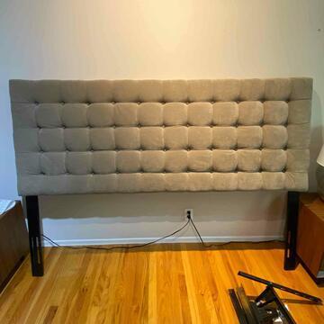 Taupe Tufted King Headboard (1 of 2)