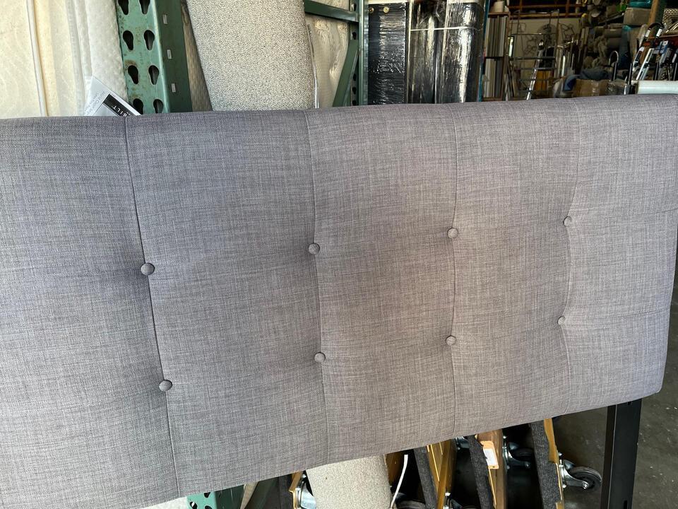 Grey Tufted King Headboard (1 of 2)