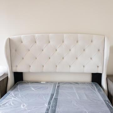 Ivory Tufted King Headboard (1 of 2)