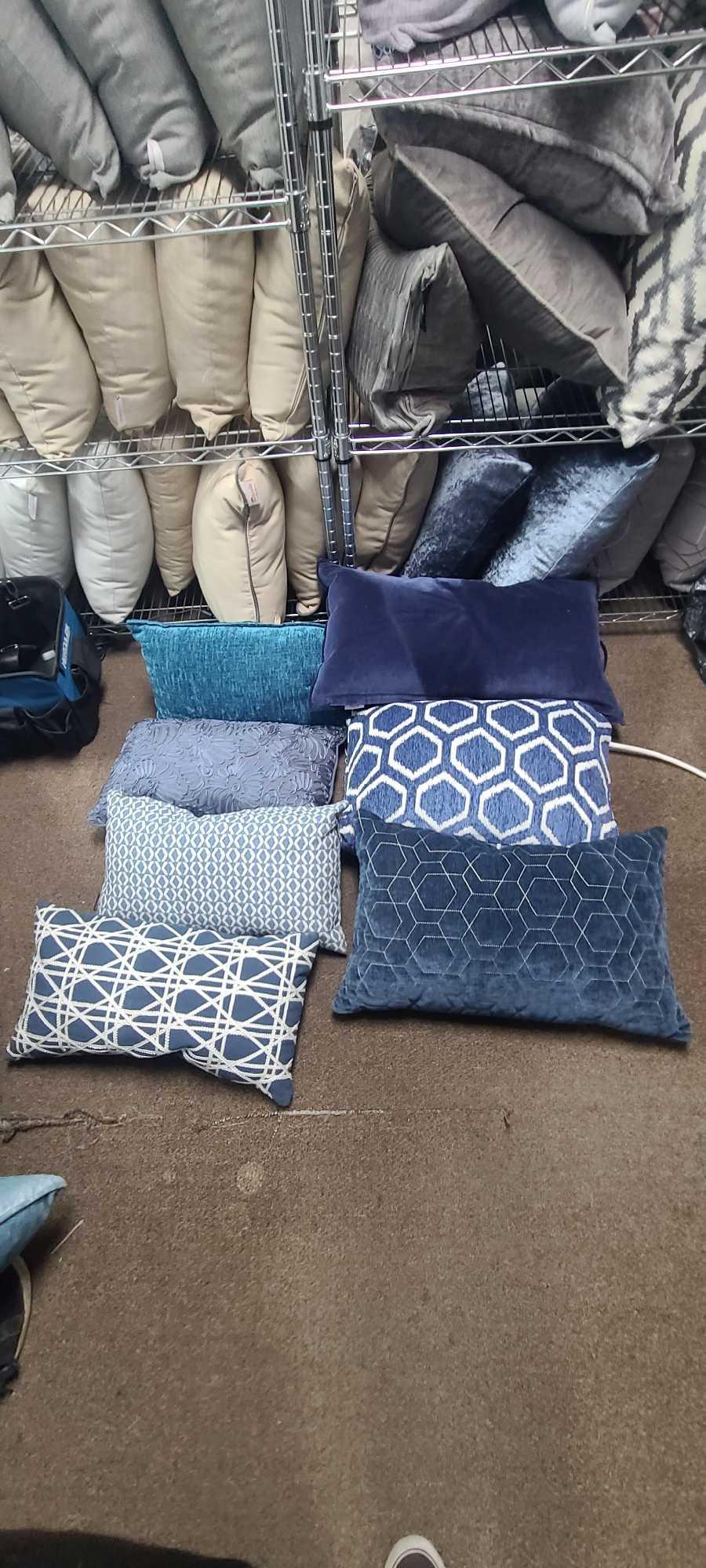 Lot 7 Blue Throw Pillows (1 of 1)