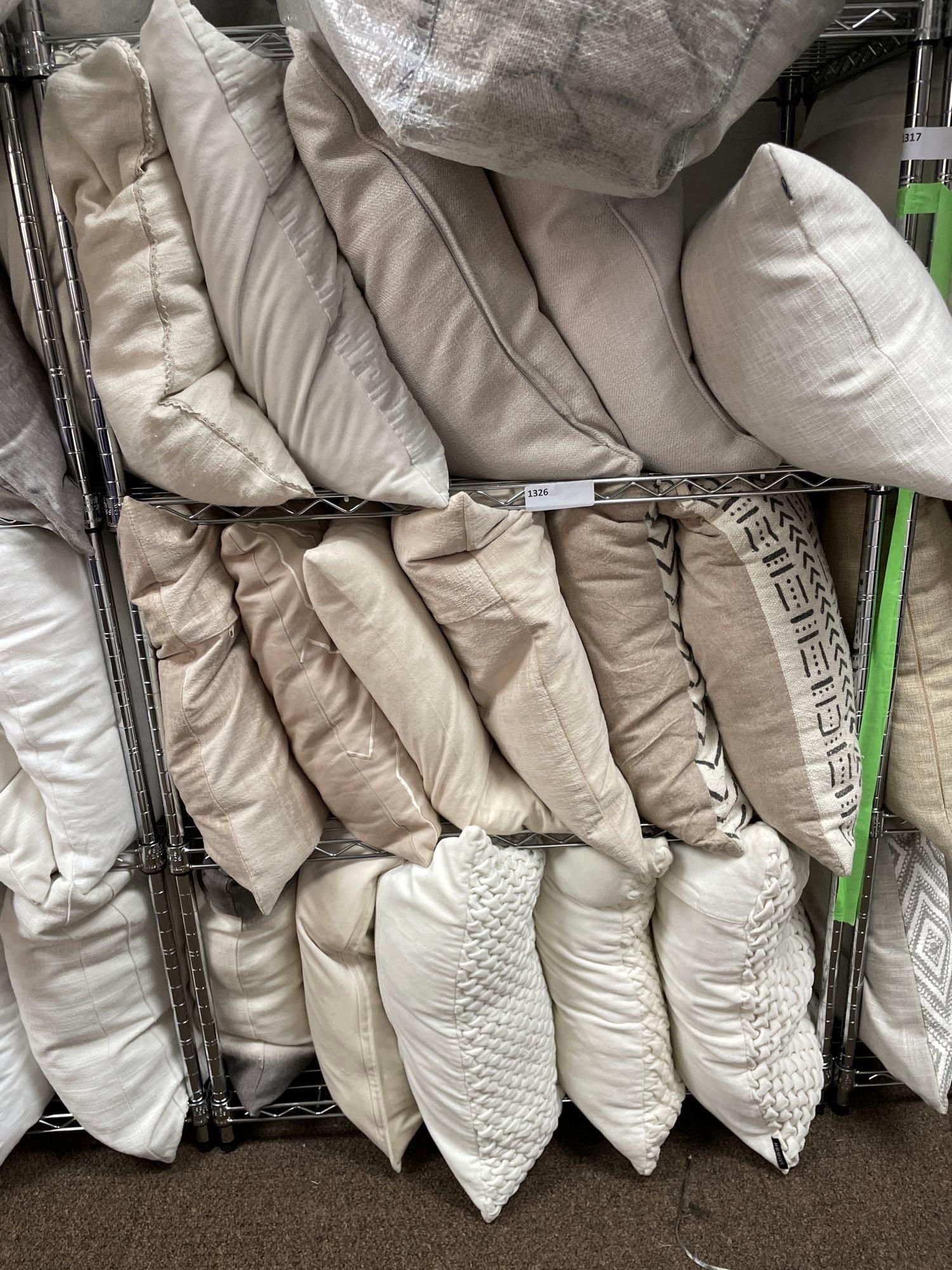 Large Lot Beige & White Throw Pillows (1 of 1)