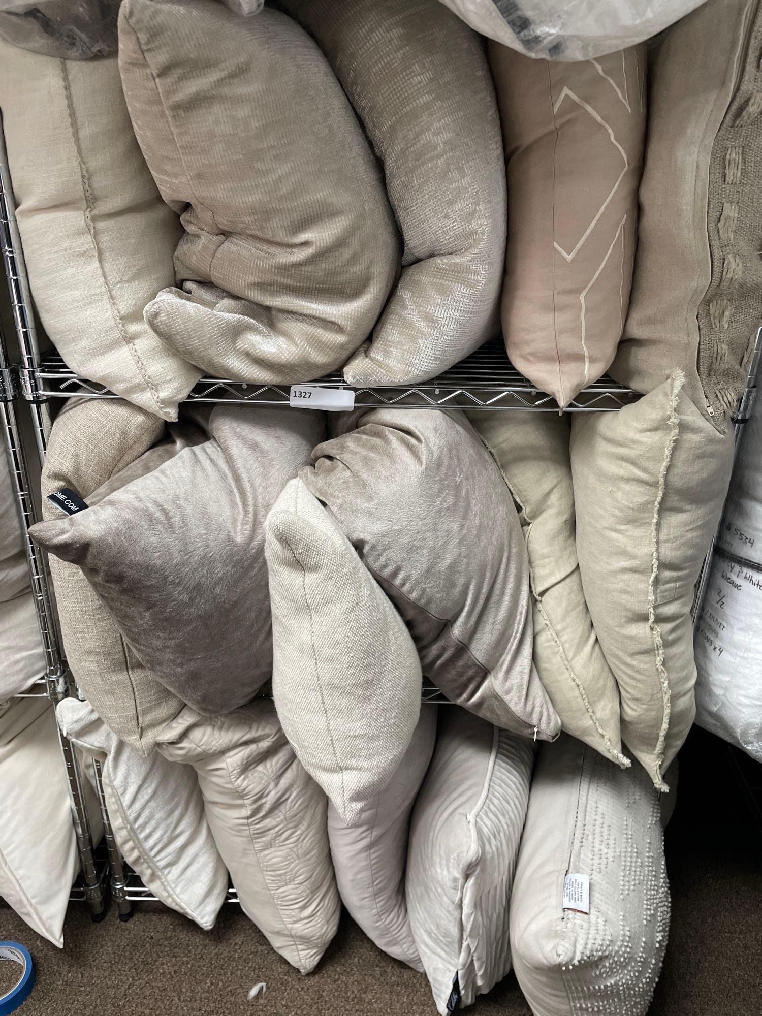 Large Lot Beige & White Throw Pillows (1 of 1)