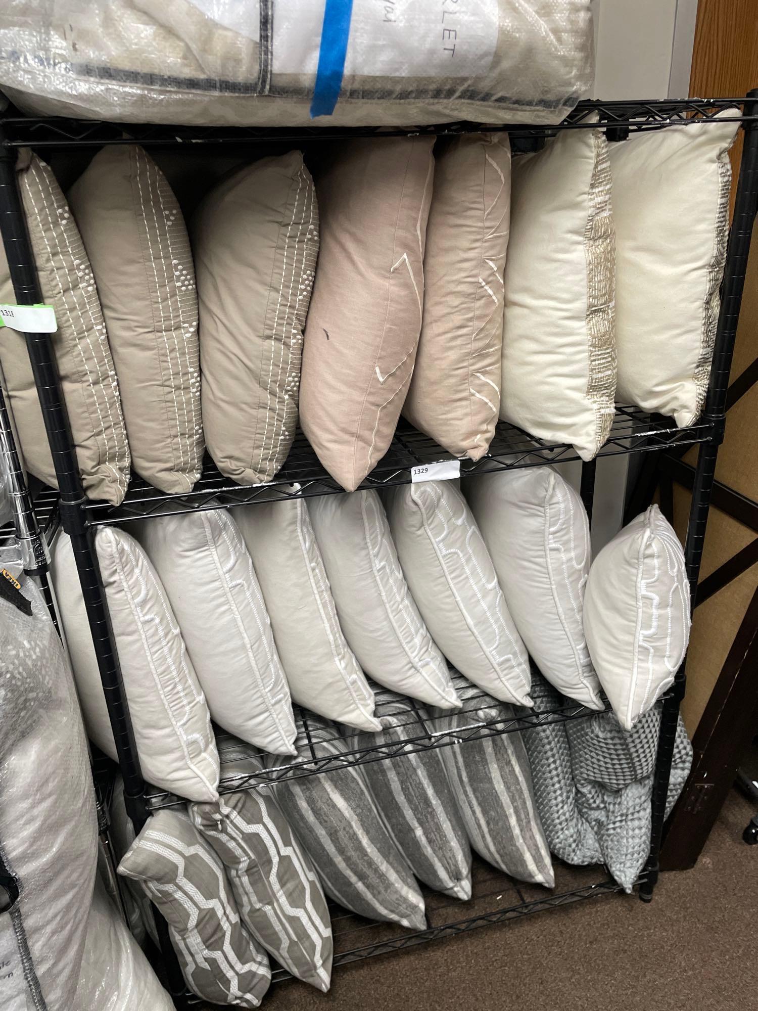 Large Lot Beige & White Throw Pillows (1 of 1)