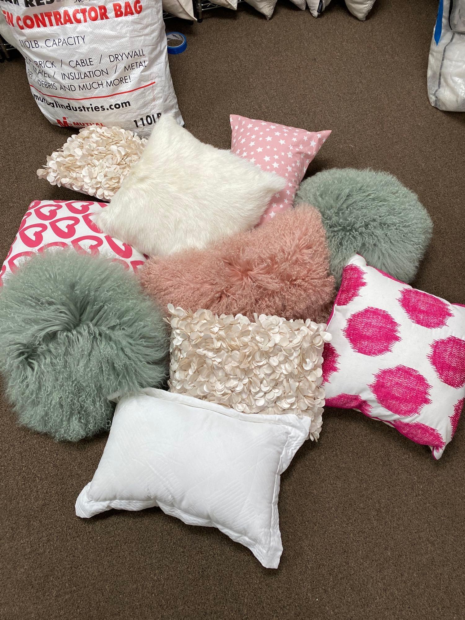 10 Pink And White Throw Pillows, Including Lamb€™S Wool (1 of 5)