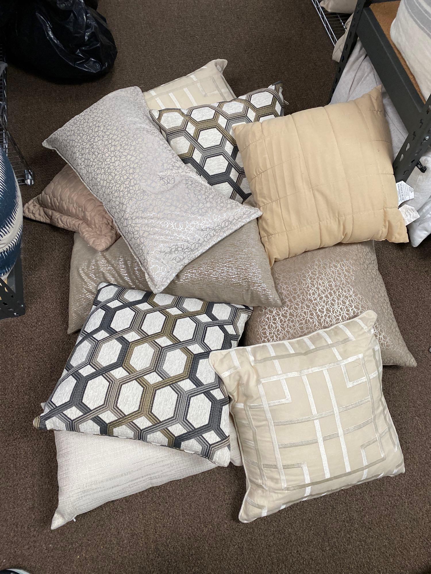 10 Gold And Beige Throw Pillows, Including Down Filled (1 of 4)