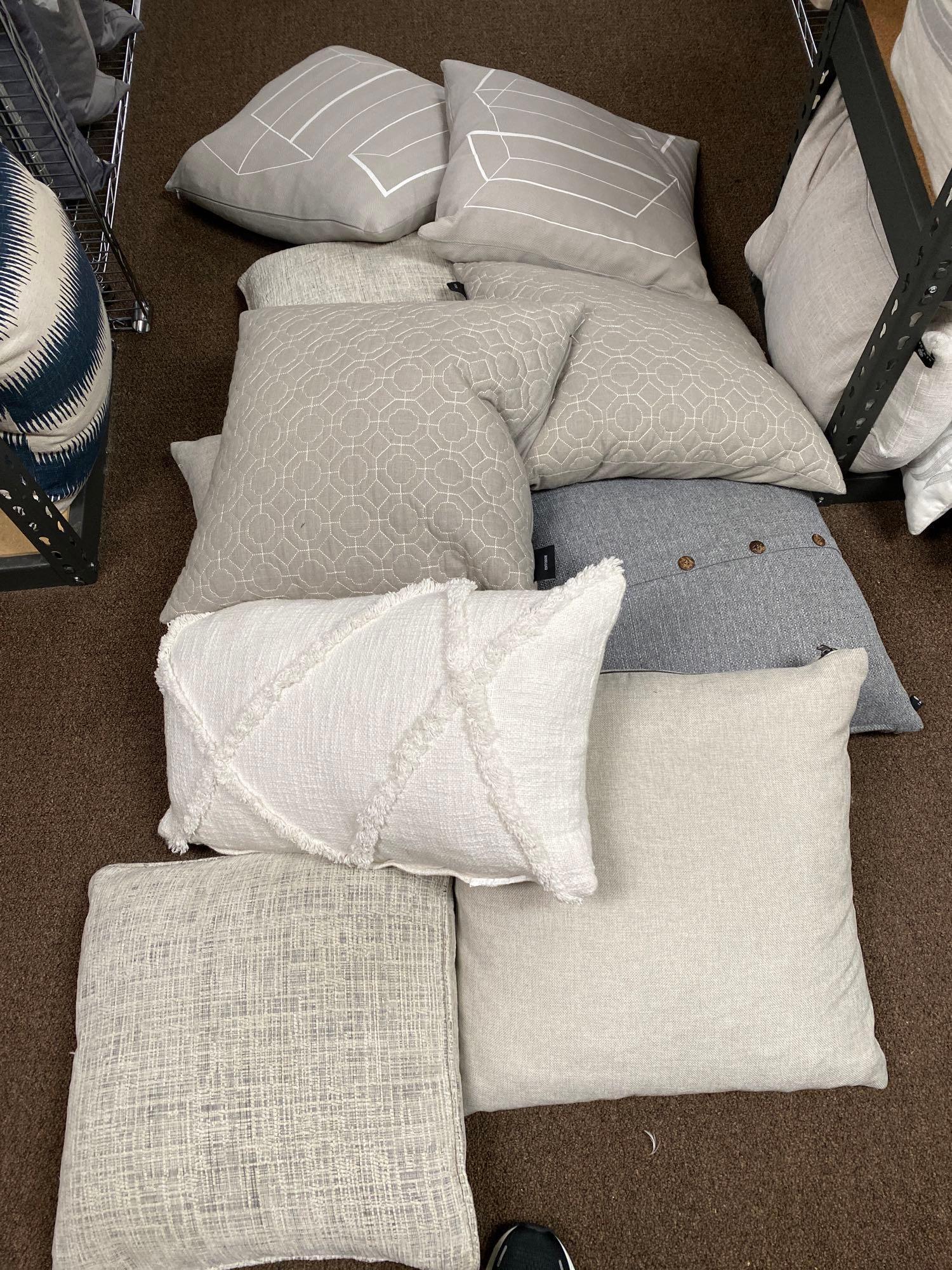 10 Beige And White Throw Pillows, Mostly Down Filled (1 of 5)