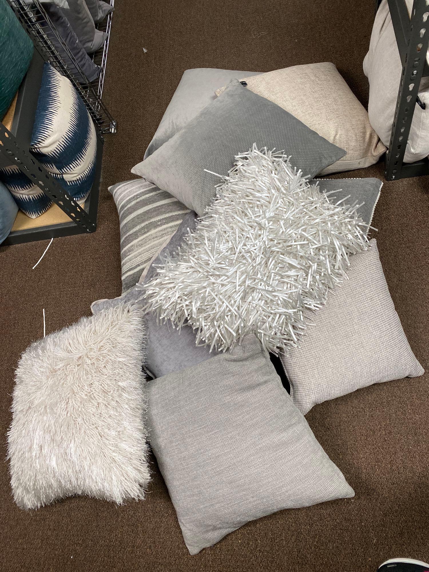 10 Silver And White Throw Pillows, Including Down Filled (1 of 6)