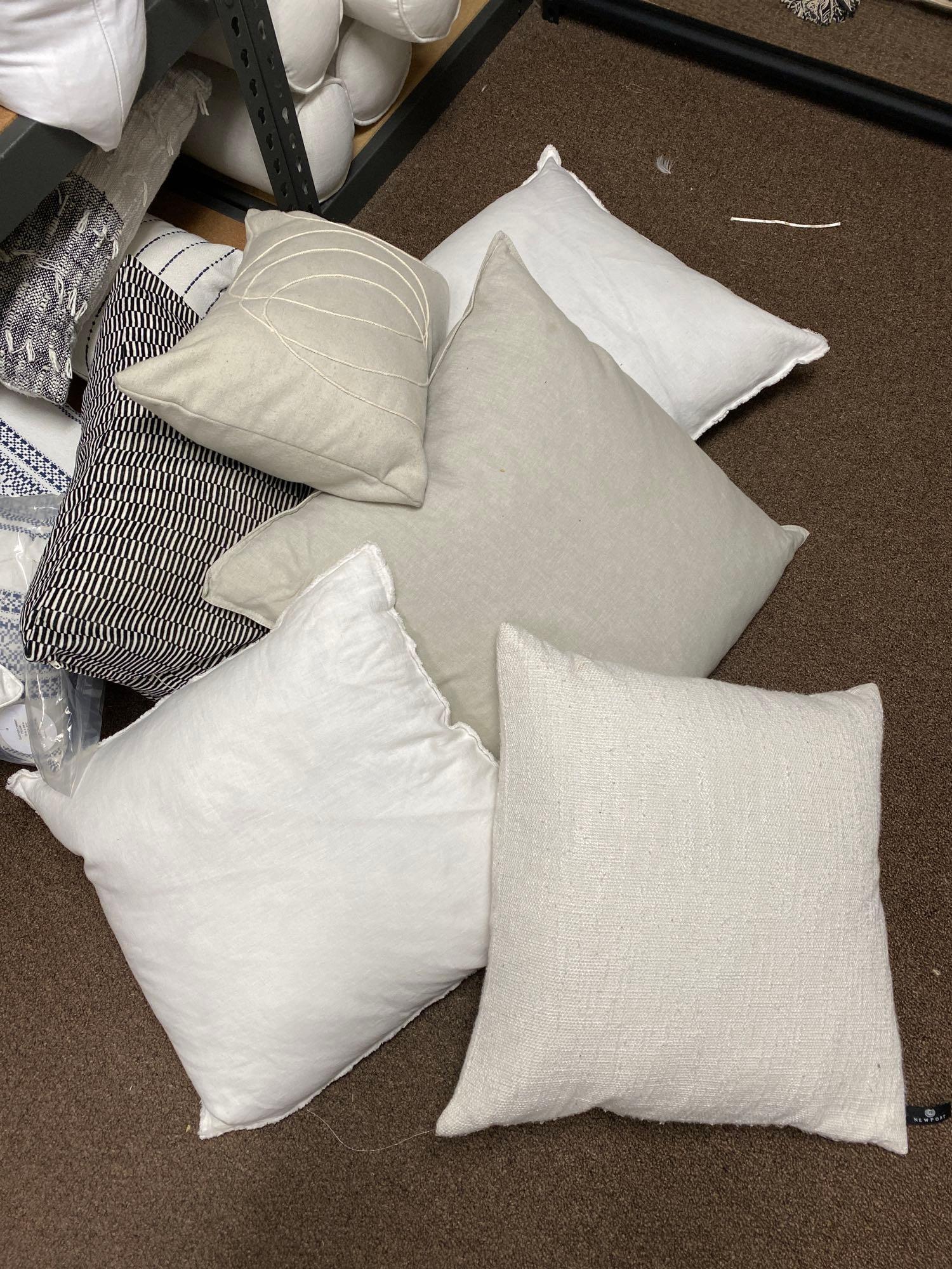 6 Beige White And Black Throw Pillows (1 of 1)