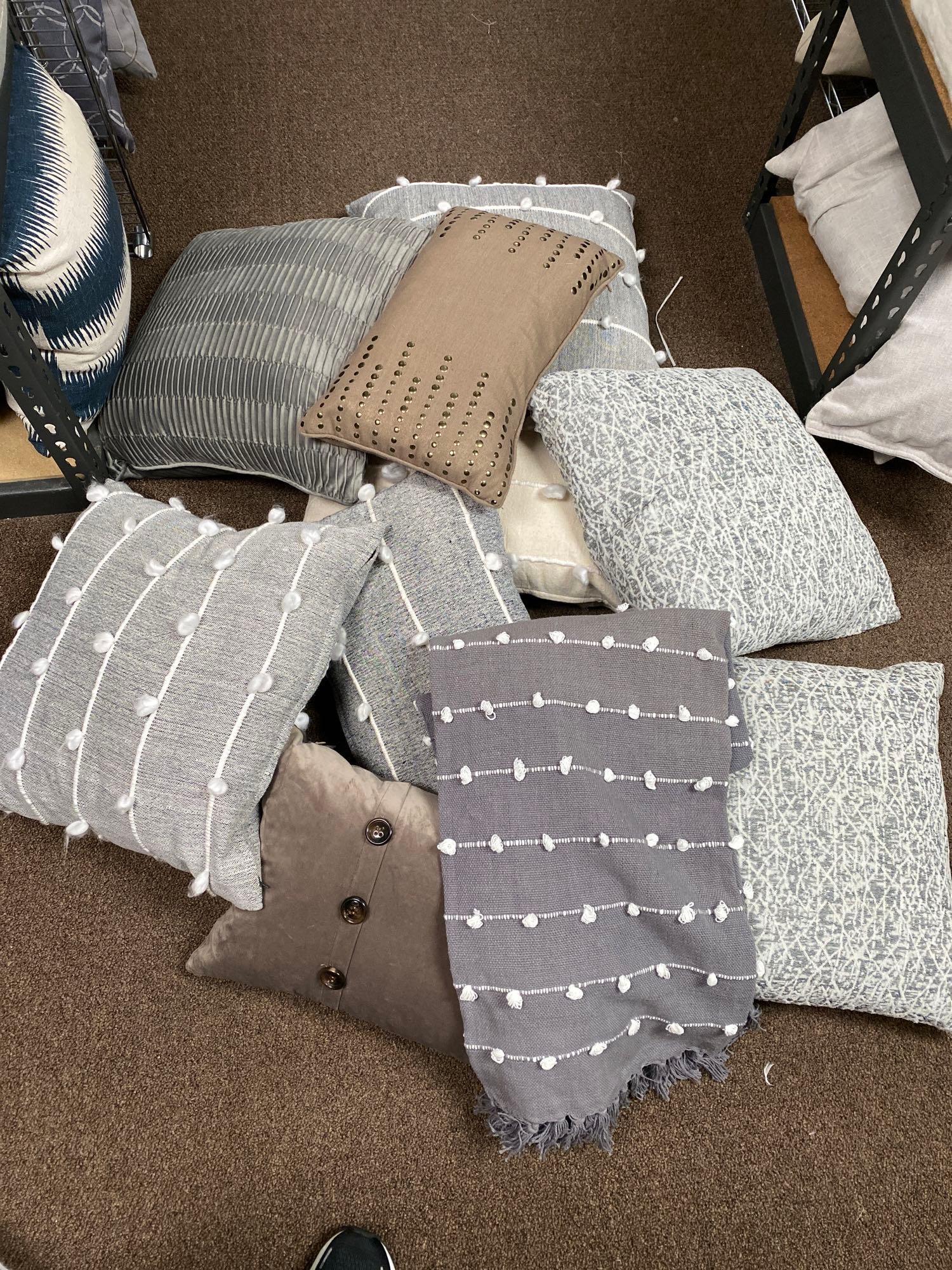 Nine Gray & Beige, Throw Pillows, Including Down €“ Filled (1 of 5)