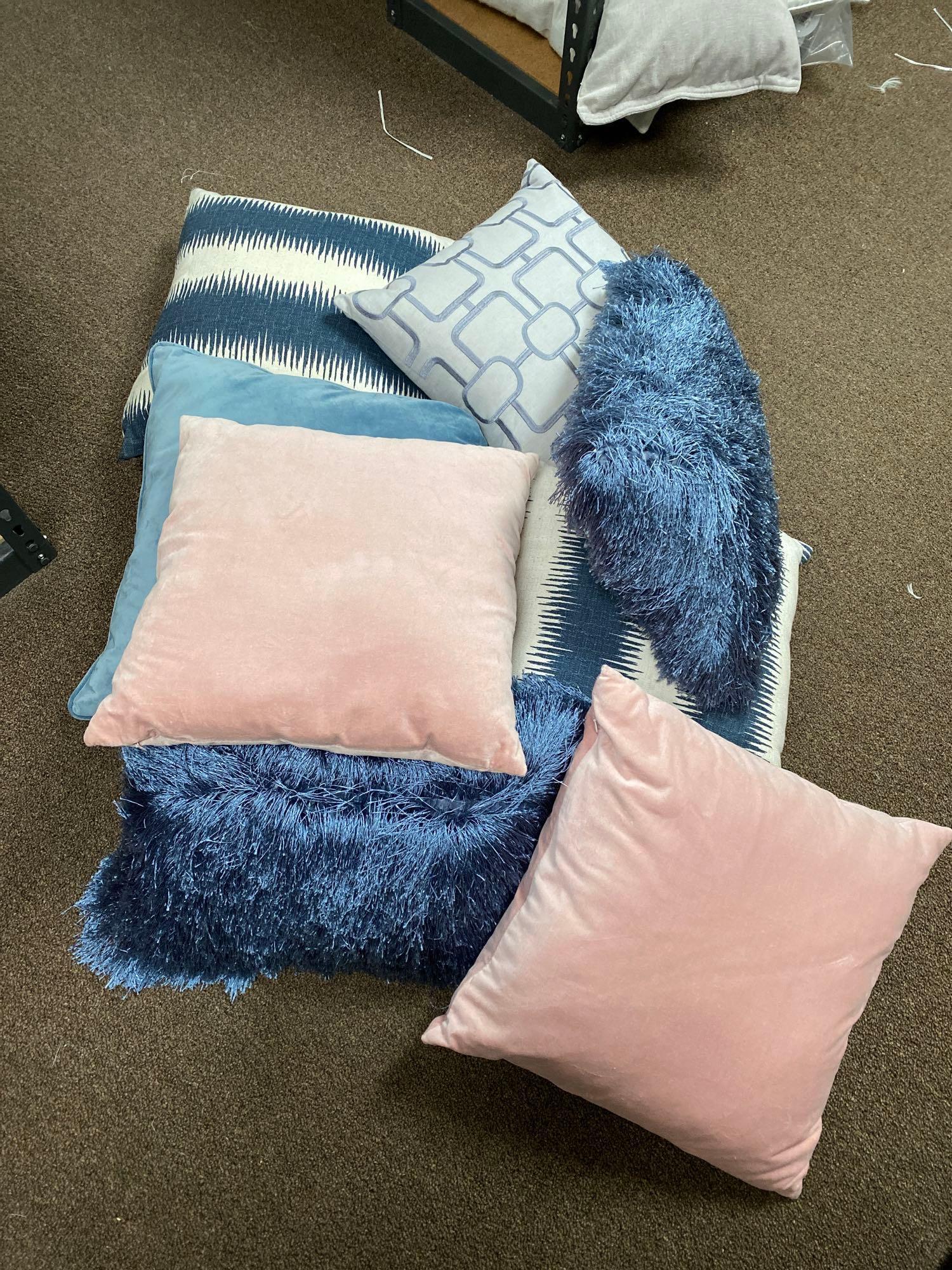 8 Blue And Pink Throw Pillows (1 of 4)