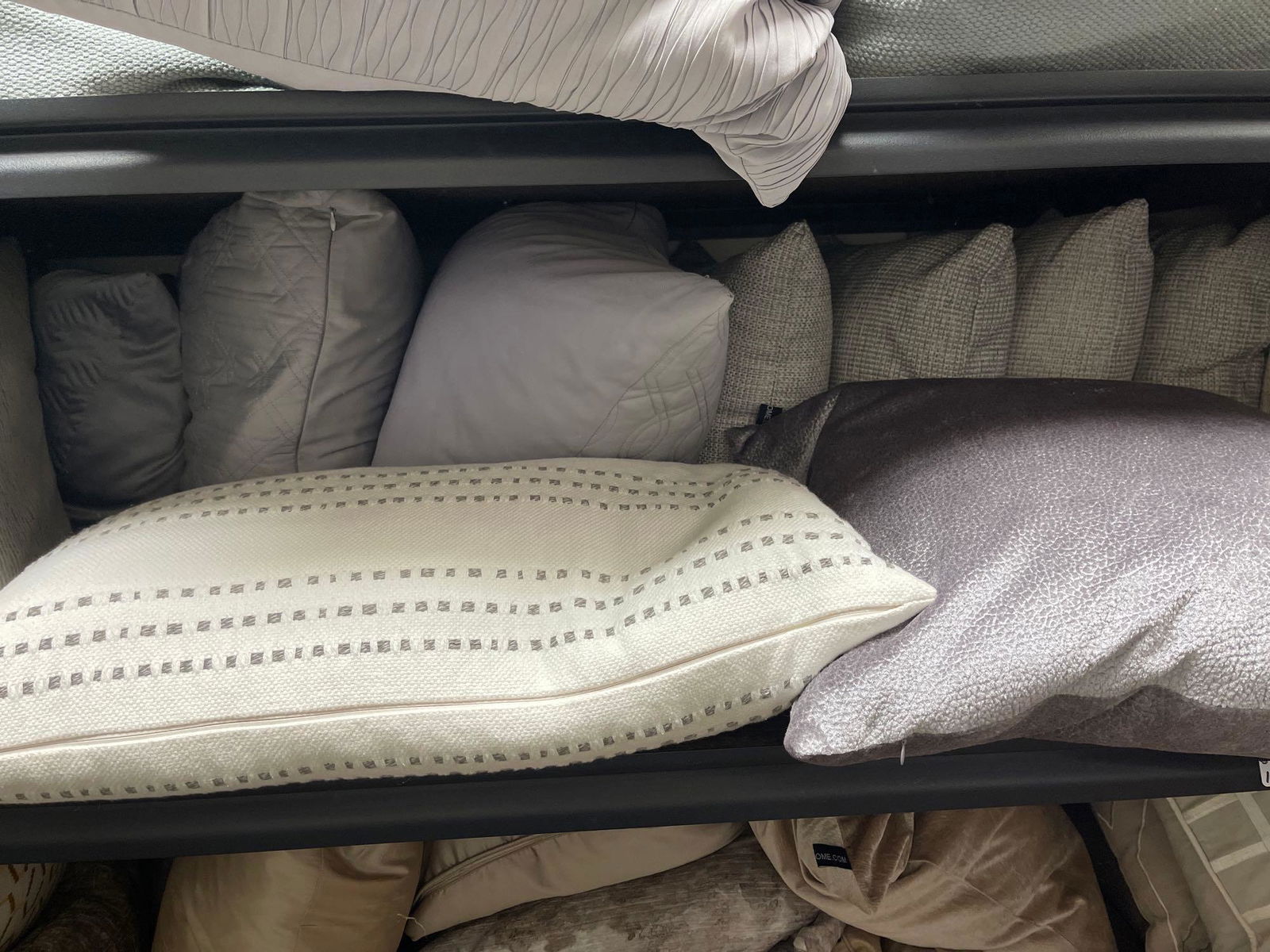 Lot Gray, White & Blue Throw Pillows, Including Down Filled (1 of 2)