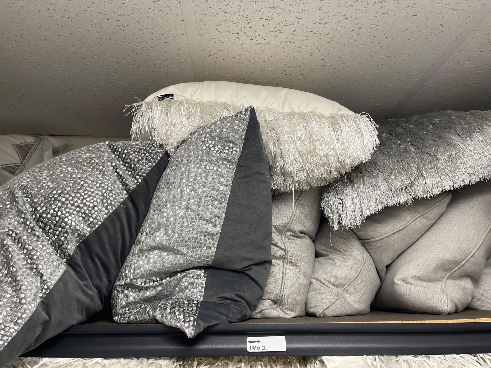 Lot Silver, White, Taupe Throw Pillows, Including Down €“ Filled (1 of 3)