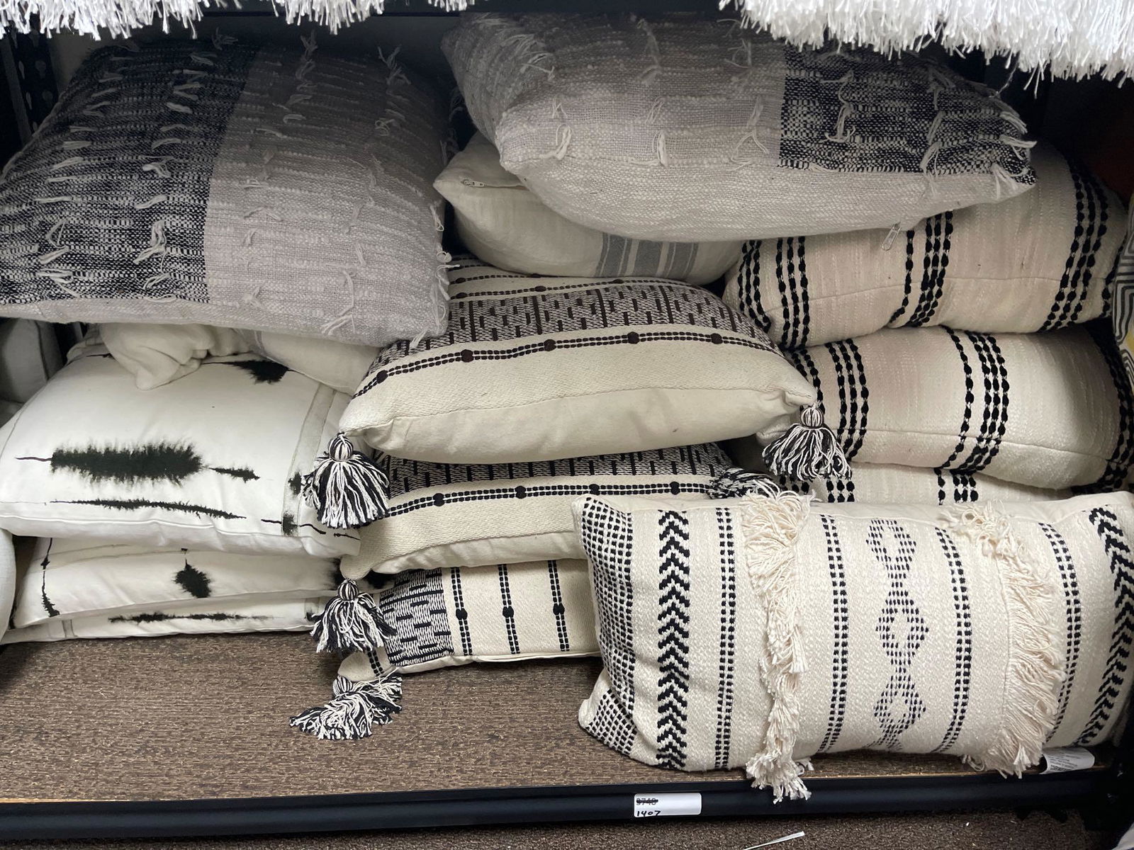 Large Lot Beige & Black Throw Pillows (1 of 3)