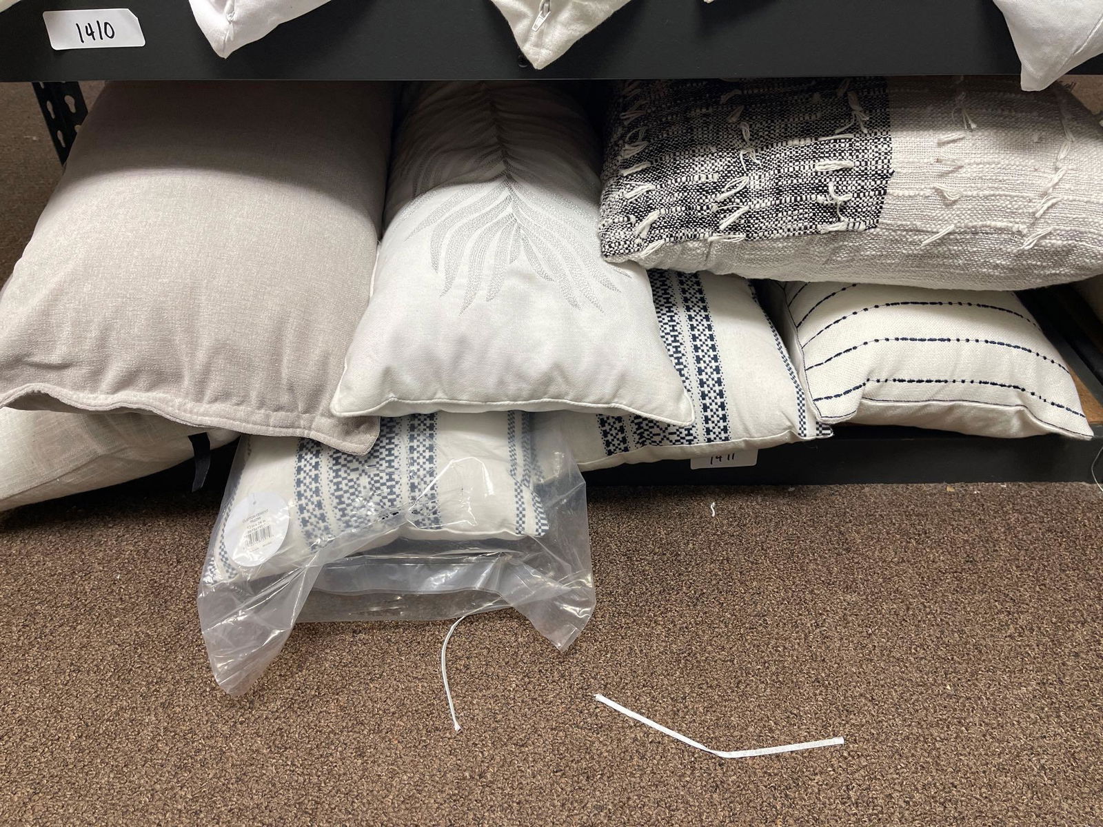 Seven White, Black, Beige, Navy Throw Pillows (1 of 1)