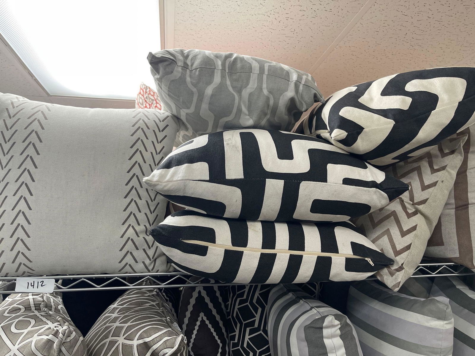 Top Shelf Neutral Patterned Throw Pillows (1 of 1)