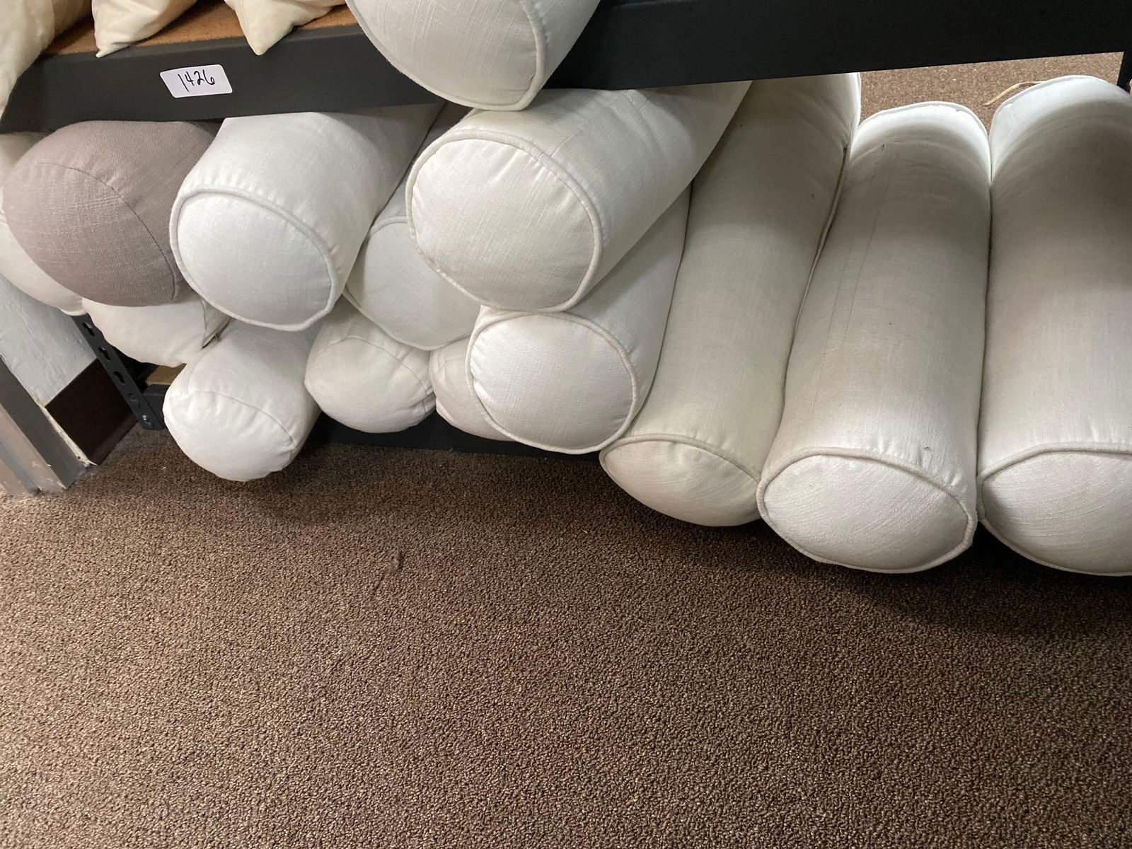 Lot White, Beige Bolster Pillows (1 of 3)