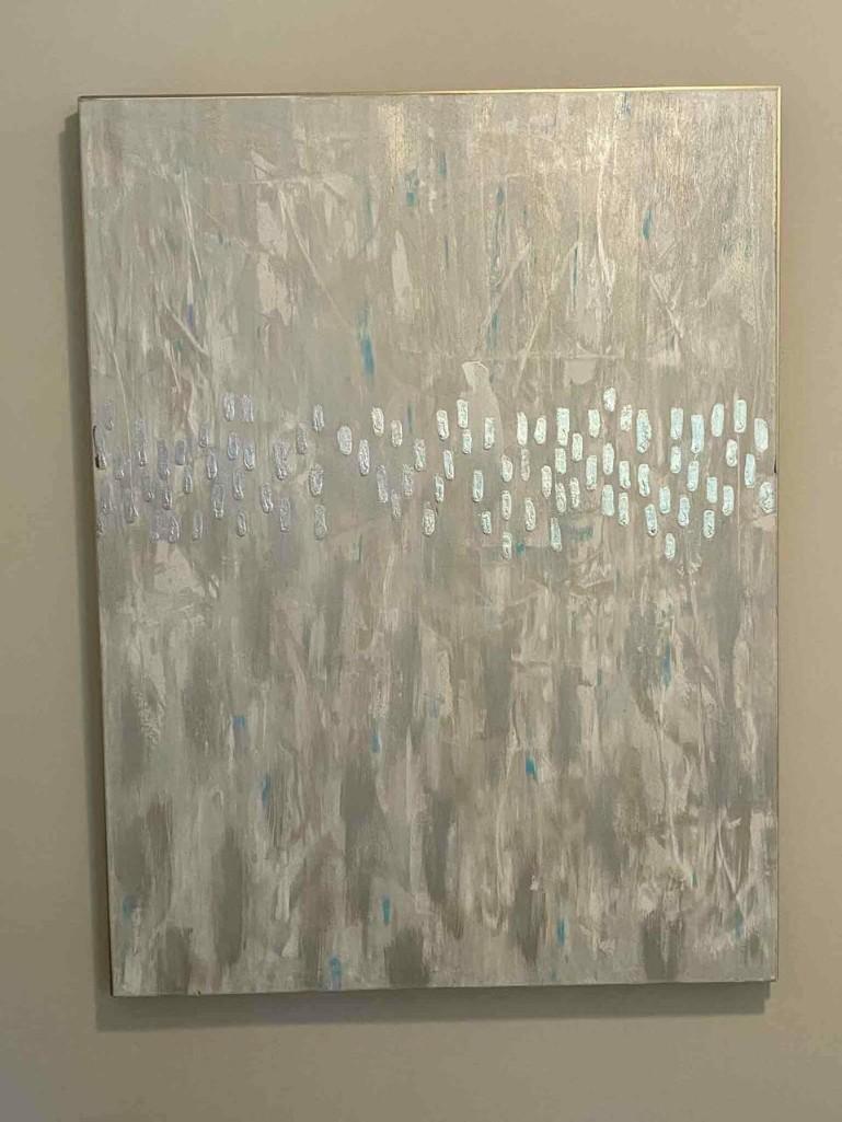 Silver Abstract Art: Silver Abstract Art 37x49 This will be a two (2) day sale Wed & Thr Jan 18th & 19th. Online only. Online only.All items sold as is where is. There are No guarantees to functionality, condition, or fit