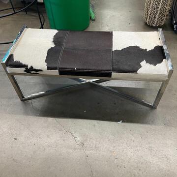 Diamond Sofa Chrome & Cowhide Bench (1 of 2)
