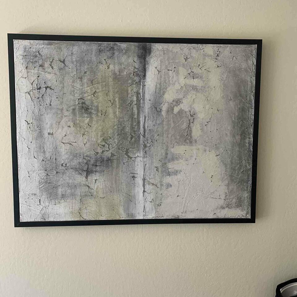 Abstract Art, Gray Tones. Framed. (1 of 2)