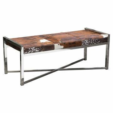 Diamond Sofa Chrome & Cowhide Bench (1 of 4)