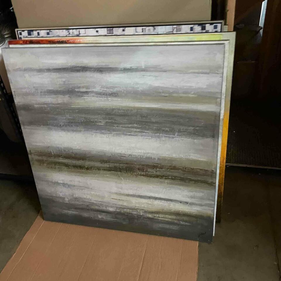 Abstract Art In Neutral Tones. Grey. Unframed. (1 of 2)
