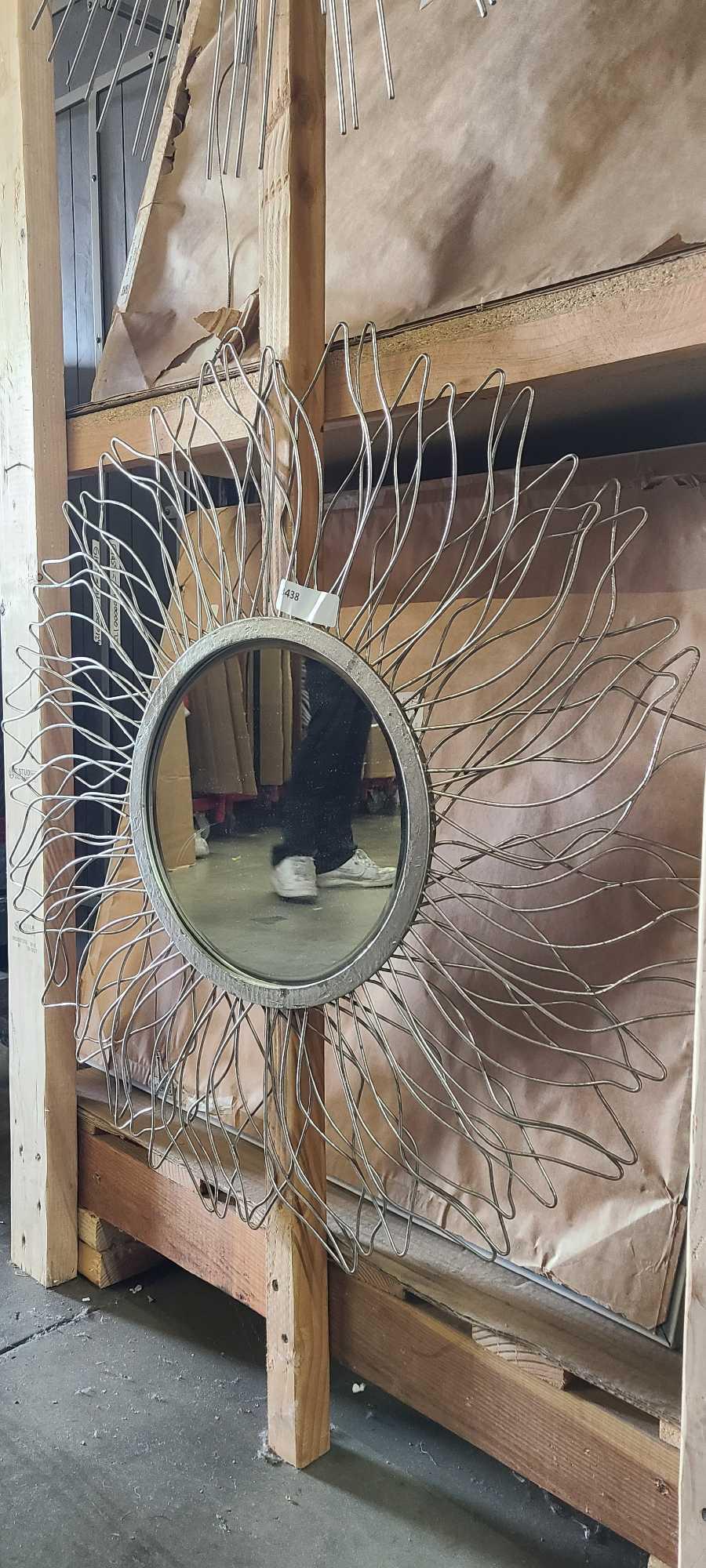 Wall Hanging Sun Mirror: wall hanging sun mirror This will be a two (2) day sale Wed & Thr Jan 18th & 19th. Online only. Online only.All items sold as is where is. There are No guarantees to functionality, condition, or fitne