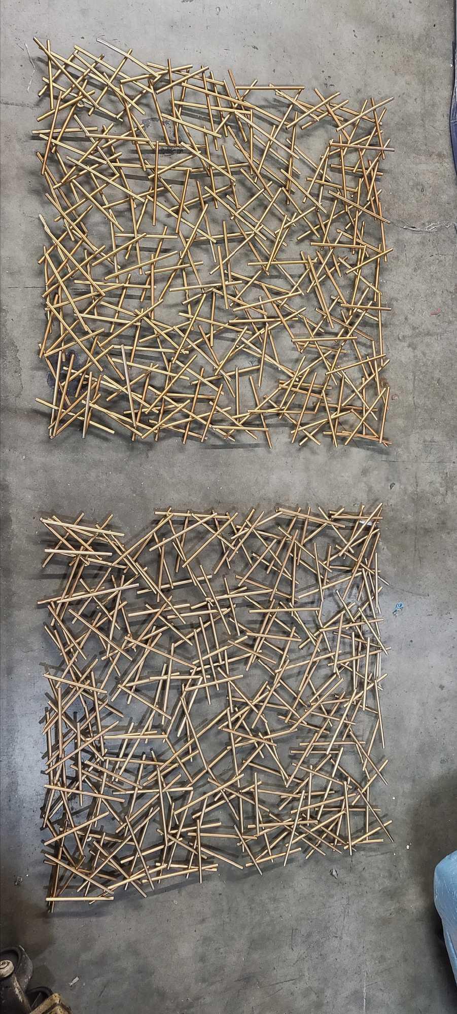 2 Pieces Of Large Gold Wall Art: 2 pieces of large gold wall art This will be a two (2) day sale Wed & Thr Jan 18th & 19th. Online only. Online only.All items sold as is where is. There are No guarantees to functionality, condition, 