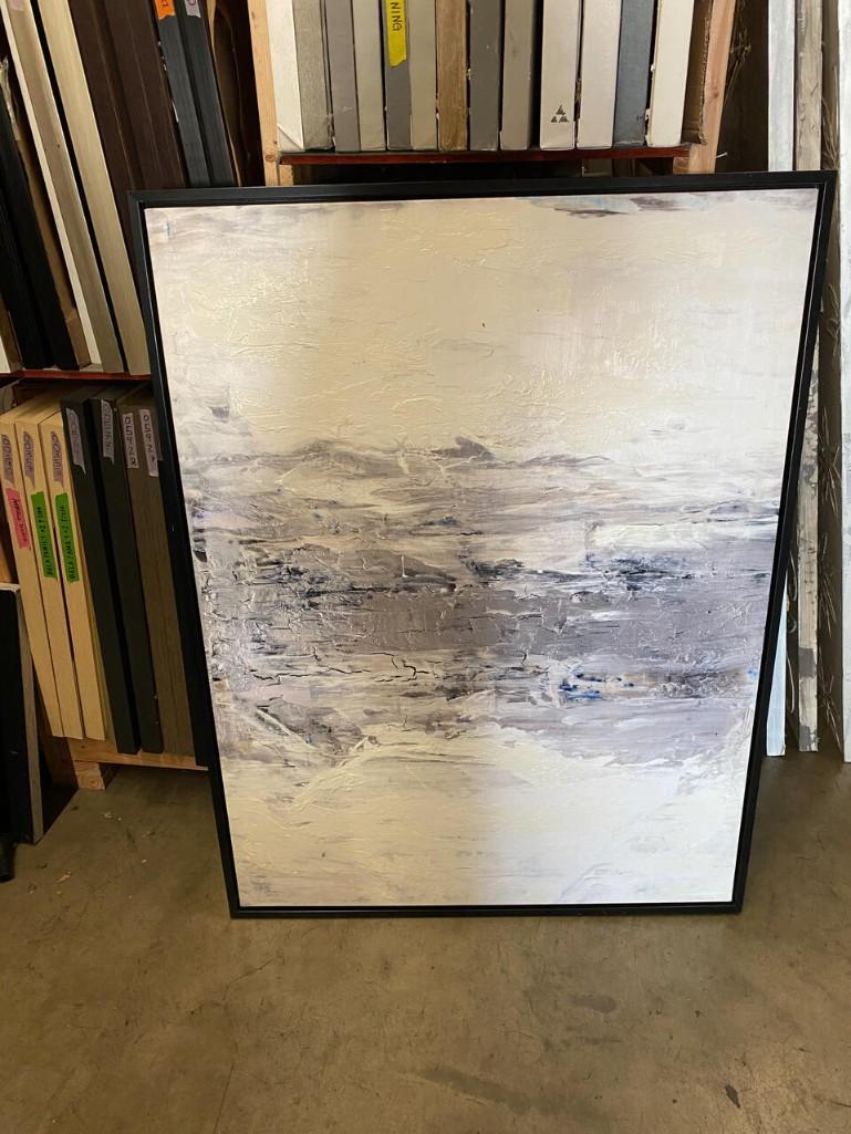 Abstract Art With Black Frame.: Abstract art with black frame. 38x50 This will be a two (2) day sale Wed & Thr Jan 18th & 19th. Online only. Online only.All items sold as is where is. There are No guarantees to functionality, condit